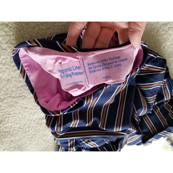 Isabella Rose Broadway One-Piece Navy Blue Multi Striped Women's Size L - Picture 15 of 15